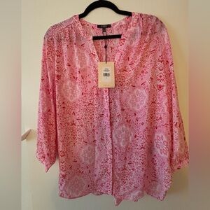 NYDJ Pink Patterned Blouse